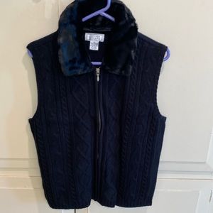 Vest with removable “furry” collar